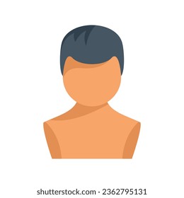 Man wig icon flat vector. Style hair. Head fashion isolated