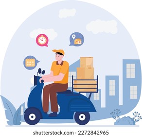 
Un Hombre Entregará La Ilustración De Parcel