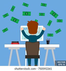 Man. Win. Successful business. Freelance. For your design.
