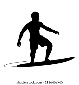 The man with windsurfing board silhouette vector