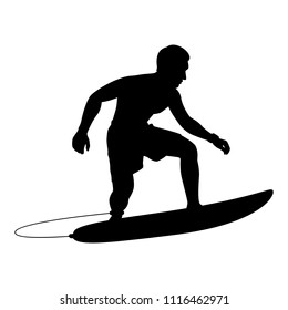 The man with windsurfing board silhouette vector