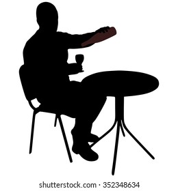 man with wine bottle