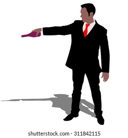 man with wine bottle, vector