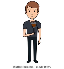 man with wine cup glass