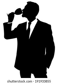 man with wine glass, vector 