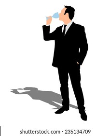 Man with wine glass, vector 