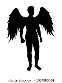 Man Wing Silhouette Vector Stock Vector (Royalty Free) 1054883864 ...