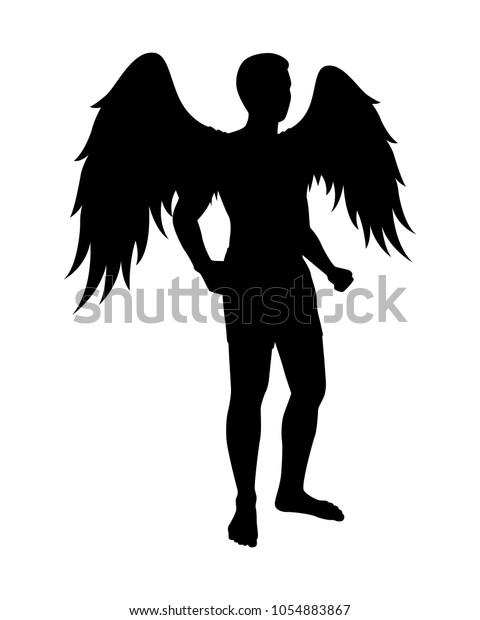 Man Wing Silhouette Vector Stock Vector (Royalty Free) 1054883867 ...