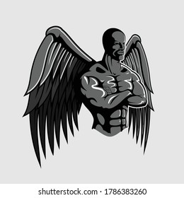 Man with wings illustration vector