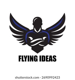 Homem com asas, Design de logotipo, Flying Man Silhouette