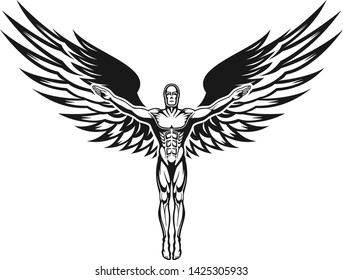 Man Wings Logo Designs Inspiration Vector Stock Vector (Royalty Free ...