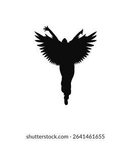 A man with wings in vector.