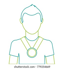 man with winner medal character