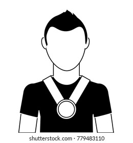 man with winner medal character