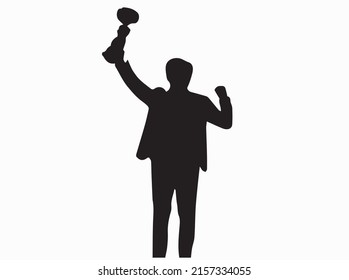 Man Winner vector graphic and Trophy winner man human competition icon Vector Image for Free EPS