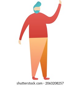 Man winner vector icon. People rejoice business victory and success. Businessman or office employee person with arm up feeling joy and happy celebrating win