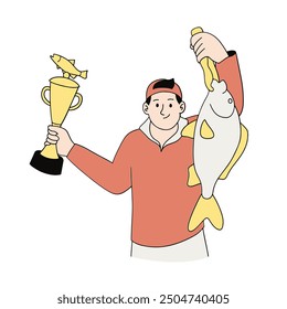 A man wins a fishing contest