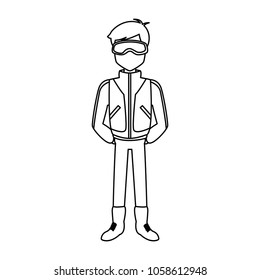 Man with winter clothes