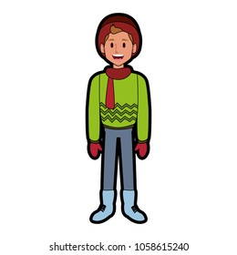 Man with winter clothes