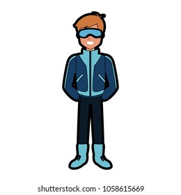 Man with winter clothes