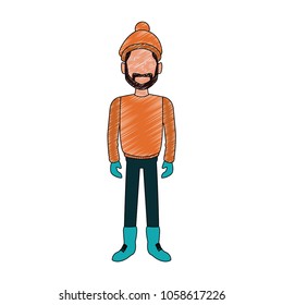 Man with winter clothes