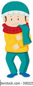 Man in winter clothes illustration