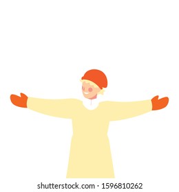 man with winter clothes on white background vector illustration design