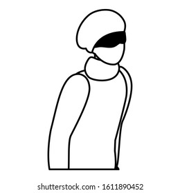 man with winter clothes on white background vector illustration design