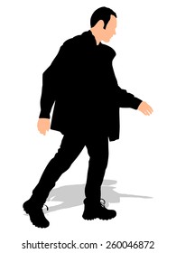 man in winter clothes, vector