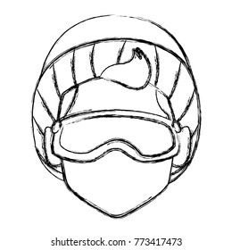Man with winter googles face