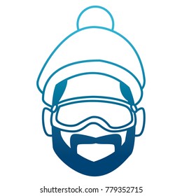 Man with winter googles face