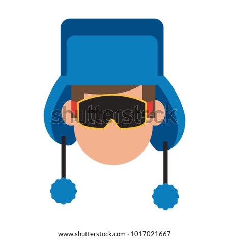 Man with winter hat and googles