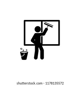 man wiping icon. Element of man cleaning icon for mobile concept and web apps. Glyph man wiping icon can be used for web and mobile