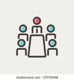 Man and wireless signal icon thin line for web and mobile, modern minimalistic flat design. Vector icon with dark grey outline and offset colour on light grey background.