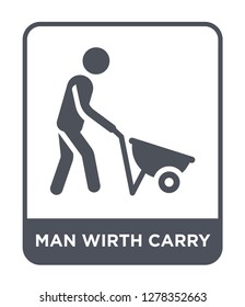 man wirth carry icon vector on white background, man wirth carry trendy filled icons from Behavior collection, man wirth carry vector illustration