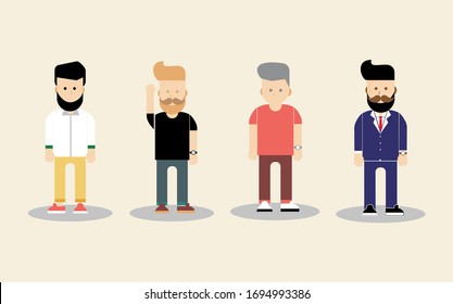 A man withn any concept . Character in vector format