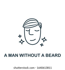 A Man Without A Beard icon from barber shop collection. Simple line element A Man Without A Beard symbol for templates, web design and infographics
