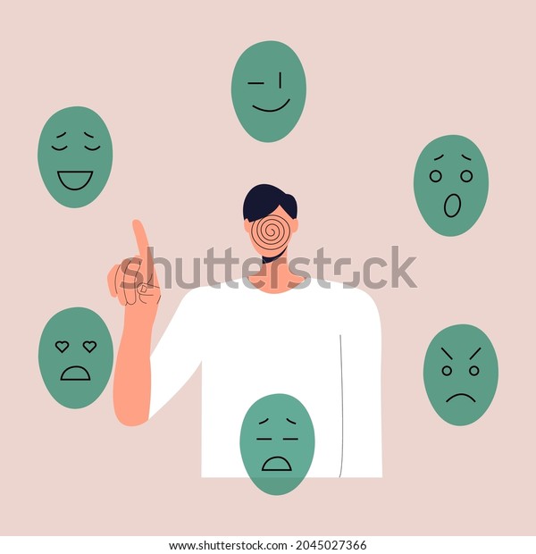 Man Without Face Chooses Mask Express Stock Vector (Royalty Free ...