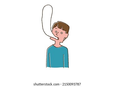 A man without a soul, a comical handwritten person, a vector, a warm line drawing

