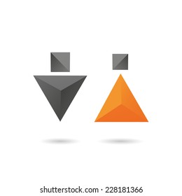 Man and woman abstract isolated on a white backgrounds, vector illustration 