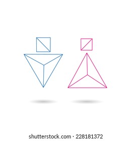 Man and woman abstract isolated on a white backgrounds, vector illustration 