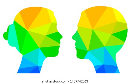 Man and woman abstract vector illustration