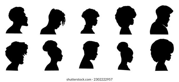 Man Woman Afro Hair Style Silhouette