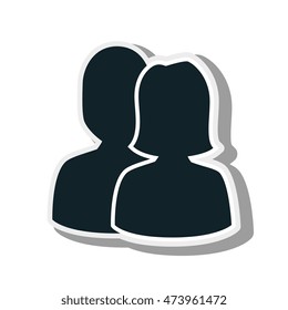 man  woman avatar couple profile head human social media vector illustration
