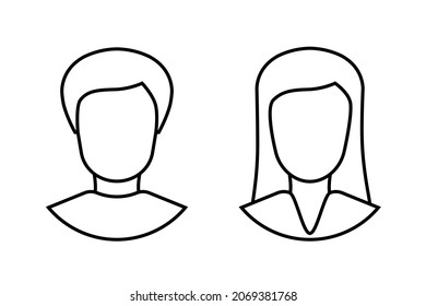Man and woman avatar profile. Male and Female icon. Vector illustration.
