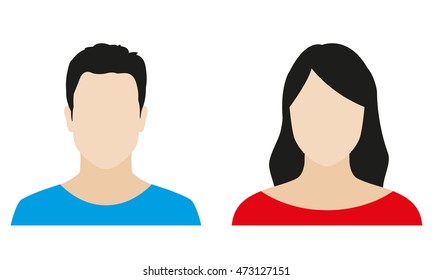Man And Woman Avatar Profile. Male And Female Icon. Vector Illustration.