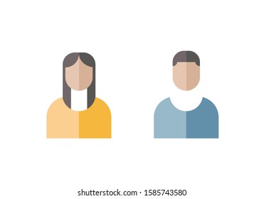 Man and Woman Avatar, Vector Art Illustration
