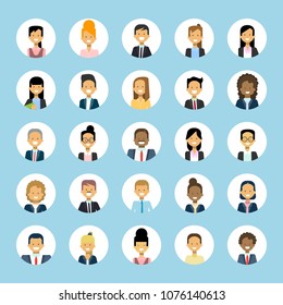 Man And Woman Avatars Set Businessman And Businesswoman Profile Icons Collection User Image Male Female Face