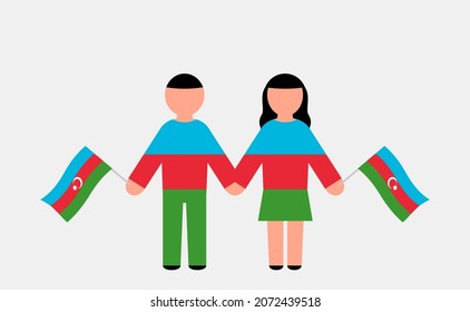 Man And Woman With Azerbaijan Flag