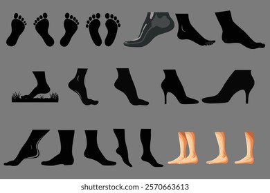 man, woman and baby Foot silhouette design  